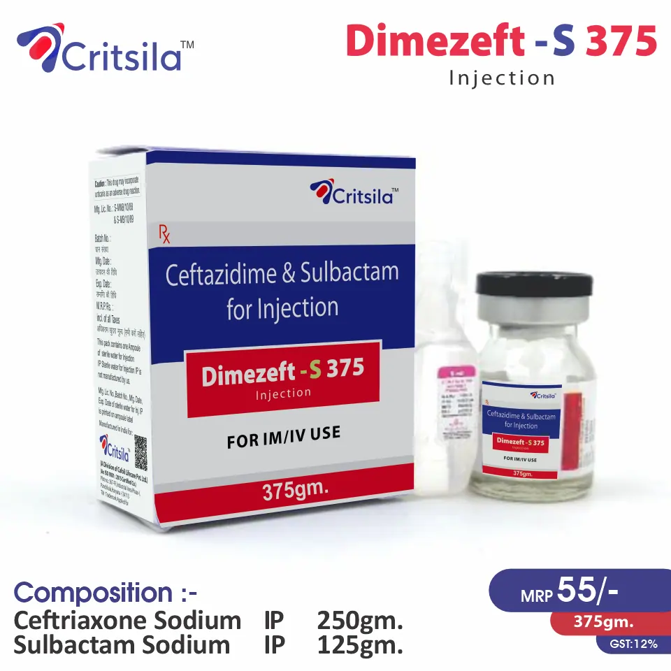 Ceftazidime  + Sulbactam  Injection at the best price in PCD Pharma Franchise for Antibiotic, Bacterial Infections.